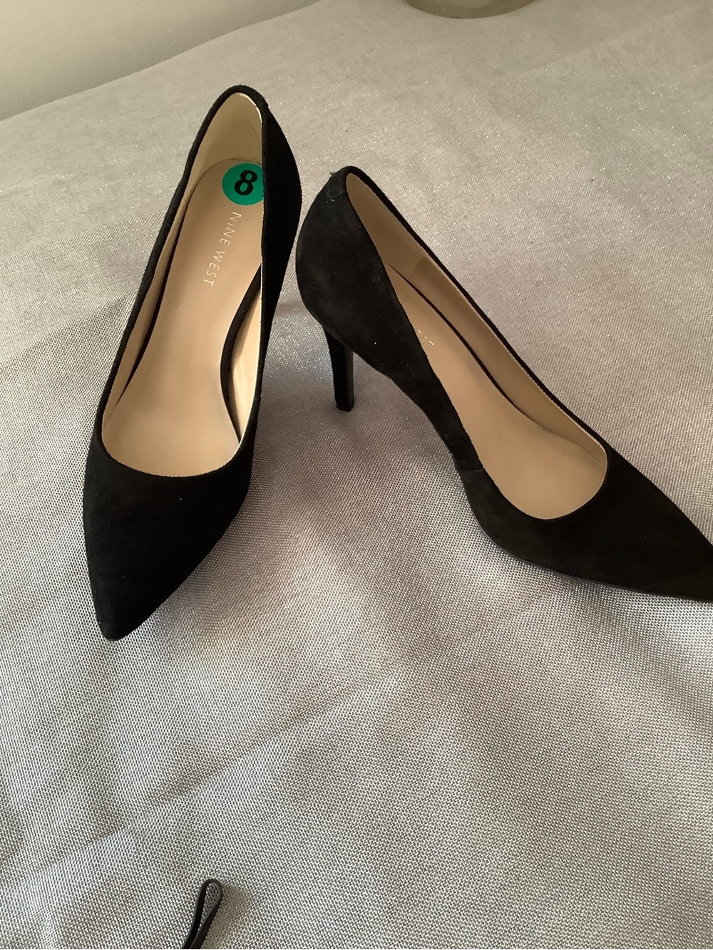 Nine West Black Suede Pointed Pump Heels